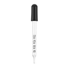 Pipette with Silicone Bulb, Zamo®, Dropper, Depth 100mm, Gradation 0.25-1.00ml, Diameter 7mm, Color Black
