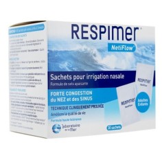 Solutie Salina, RespiMer, Neti Flow, Ingrediente Naturale, pentru Irigator Nazal, 30 plicuri x 4gr