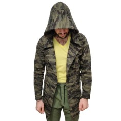 Hanorac Barbati, Zamo®, Dresden, Lung, din Bumbac, Camuflaj Militar, Culoare Verde, Marimea L