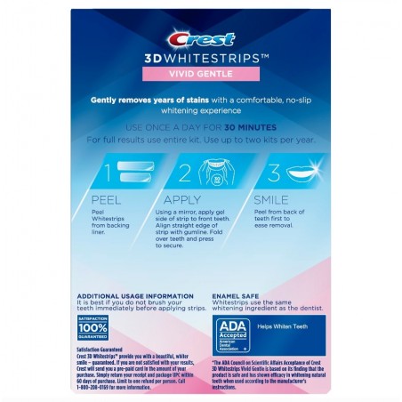 Crest Whitestrips 3D Vivid Gentle - Box of 12 sachets