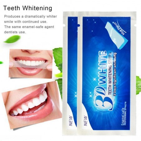 Teeth Whitening Strips, 3D White Teeth Whitening (without peroxide), Box of 14 sachets (28 strips)