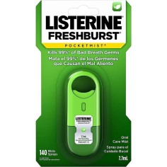 Spray Bucal, Listerine, Pocket Mist, Fresh Burst, impotriva Halitozei si Respiratiei Urat Mirositoare, 140 Pulverizari, 7.7ml