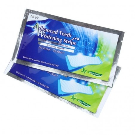 Teeth Whitening Strips, Advanced Teeth Whitening (without peroxide), Box of 14 sachets (28 strips)