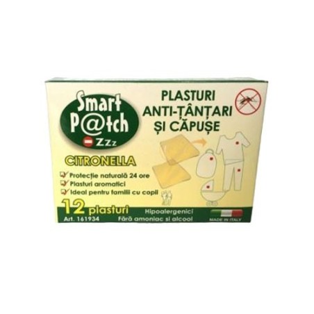 Set Plasturi, Smart Patch, Citronella, Anti-Tantari si Capuse, Protectie Naturala 24 Ore, 12 buc