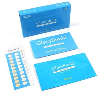 Teeth Whitening Strips, Glory Smile (without peroxide), Box of 14 sachets (28 strips)