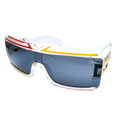 Ochelari de Soare, Zamo®, CZL 4024, Protectie UV400, Model Shield, Rama Multicolora, Lentile Negre