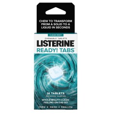 Set 16x Tablete Masticabile, Listerine, Ready Tabs, impotriva Halitozei si Respiratiei Urat Mirositoare, Fara Zahar, Fara Alcool