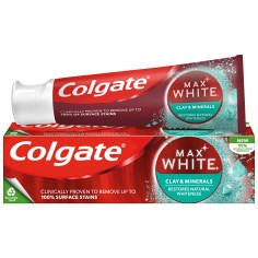 Pasta de Dinti, Colgate, Max White, Efect de Albirea Dintilor cu Argila si Minerale, 75ml