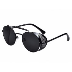 Ochelari de Soare, Zamo®, Aramis, Protectie UV400, Model Steampunk, Rama Neagra, Lentile Negre