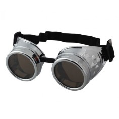 Ochelari de Soare, Zamo®, Steam Punk Mad Silver, Protectie UV400, Model Steampunk, Rama Argintie, Lentile Negre