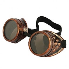 Ochelari de Soare, Zamo®, Steam Punk Mad Gold, Protectie UV400, Model Steampunk, Rama Cupru, Lentile Maro
