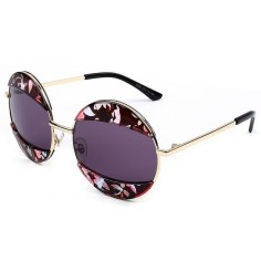 Ochelari de Soare, Zamo®, Corsia Blink Floral, Protectie UV400, Model Rotund, Rama Florala, Lentile Mov