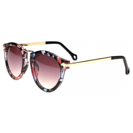 Ochelari de Soare, Zamo®, Corsia Floral, Protectie UV400, Model Cat Eye, Rama Florala, Lentile Mov
