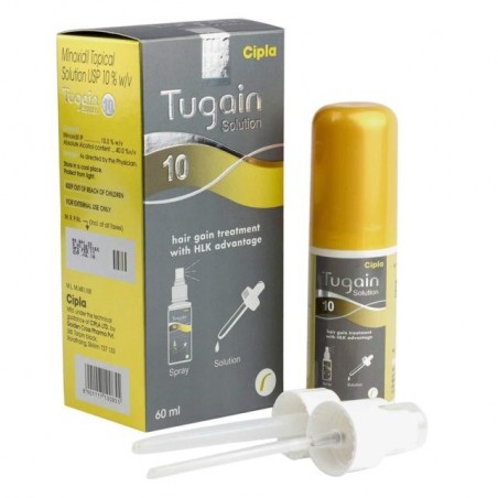 10% Minoxidil Solution - Tugain - 1 Month Treatment - 60ml (pipette and spray included)