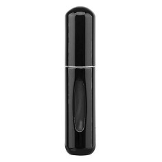 Perfume Vial, Zamo®, with Atomizer, Glass and Metal, Refillable, 8.1 x 1.7cm, Capacity 5ml, Color Black