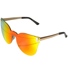 Ochelari de Soare, Zamo®, Verona Rainbow, Protectie UV400, Model Cat Eye, Rama Aurie, Lentile Aurii