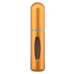 Perfume Bottle, Zamo®, with Atomizer, Glass and Metal, Refillable, 8.1 x 1.7cm, Capacity 5ml, Gold Color