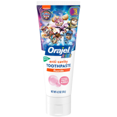 Pasta de Dinti, Orajel, Paw Patrol, pentru Stabilirea Obiceiurilor Dentare, Varsta 0-3 Ani, cu Fluor, Aroma Bubble Gum, 119gr