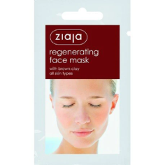 Facial Mask, Ziaja, with Brown Clay, for Skin Detoxification, 7ml