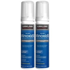Set Spuma, Kirkland, pentru Stimularea Cresterii Parului si a Barbii, 2x 60ml