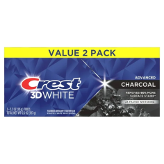 Pachet Pasta de Dinti, Crest, 3D White, Charcoal, Efect Albirea Dintilor cu Carbune Activ, 2x 93gr