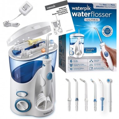 Irigator Bucal, Waterpik WP100, Ultra, 7 Varfuri Incluse, 10 Trepte Presiune, 1400 pulsatii /min, Rezervor 600ml