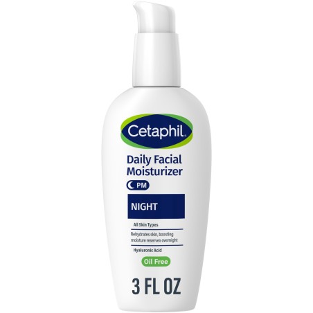 Crema de Fata, Cetaphil, Daily Facial Moisturizer Night, Confera Tenului o Hidratare Intensa, 24h, cu Acid Hialuronic, fara Parf