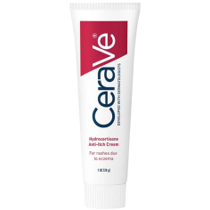 Crema de Corp, CeraVe, Hydrocortisone Anti-Itch Cream, pentru Piele Predispusa la Eczeme, Calmeaza Mancarimea Pielii si Hidratea