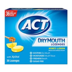 Drajeuri, ACT, Dry Mouth, pentru Respiratie Proaspata, cu Xilitol, Aroma de Miere si Lamaie, 36 buc